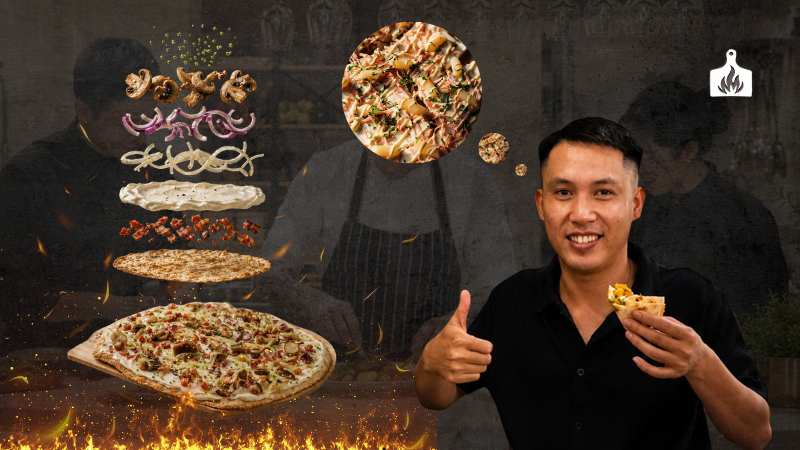 Bánh Tart Flambe giòn mỏng hấp dẫn