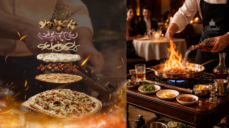 bánh Tart Flambe giòn mỏng hấp dẫn